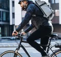 man cycling to work